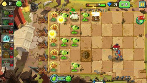 植物大战僵尸2功夫世界第8天三星攻略_植物大