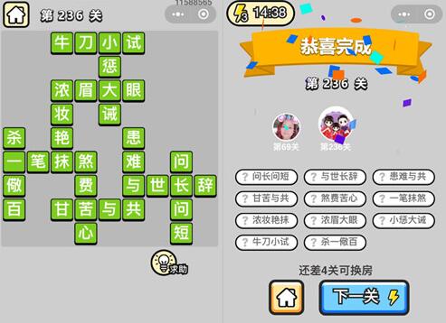 《成语升官记》榜眼第236关答案