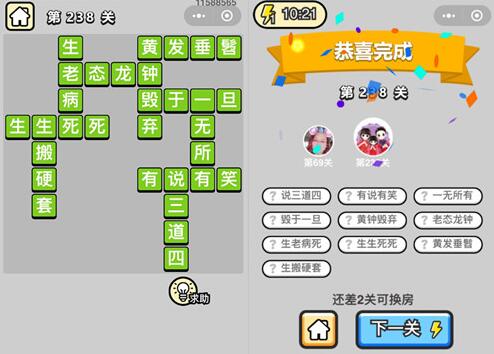 《成语升官记》榜眼第238关答案