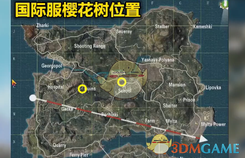 《绝地求生:刺激战场》樱花树位置分享