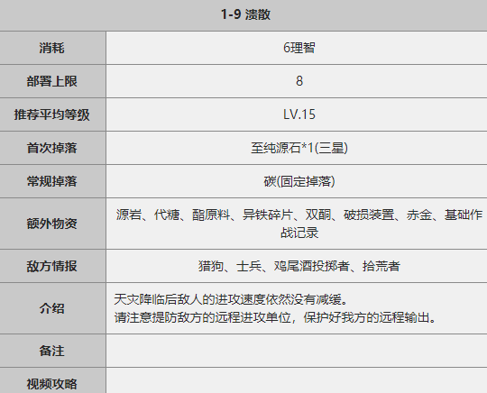 《明日方舟》1-9关卡攻略