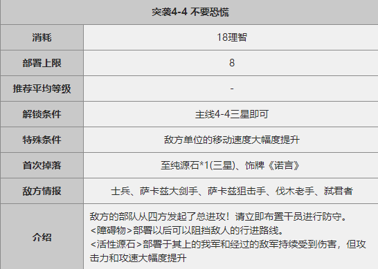 《明日方舟》突袭4-4关卡攻略