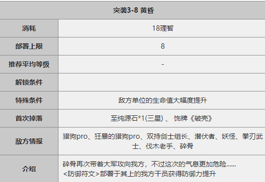 《明日方舟》突袭3-8关卡攻略