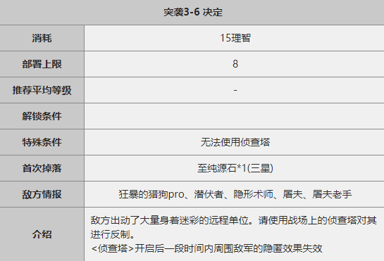 《明日方舟》突袭3-6关卡攻略