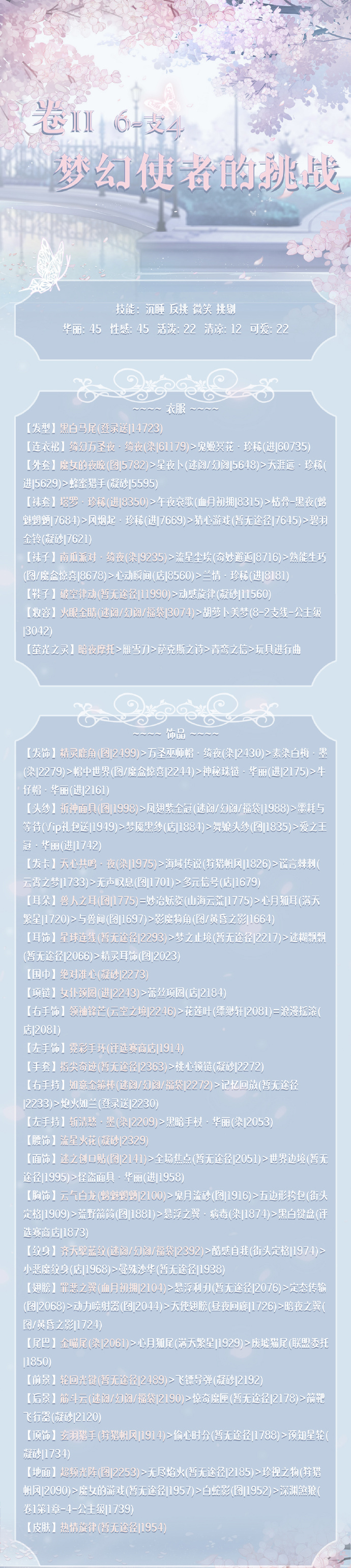 《奇迹暖暖》第二卷6支4关卡攻略