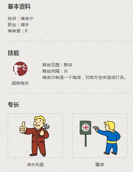 《辐射：避难所OL》R卡维吉尔图鉴