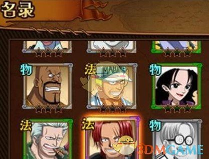 《航海王激战》名录作用介绍