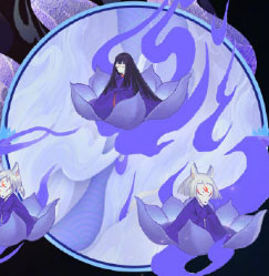 《阴阳师》玉藻前皮肤青莲蜕梦欣赏 