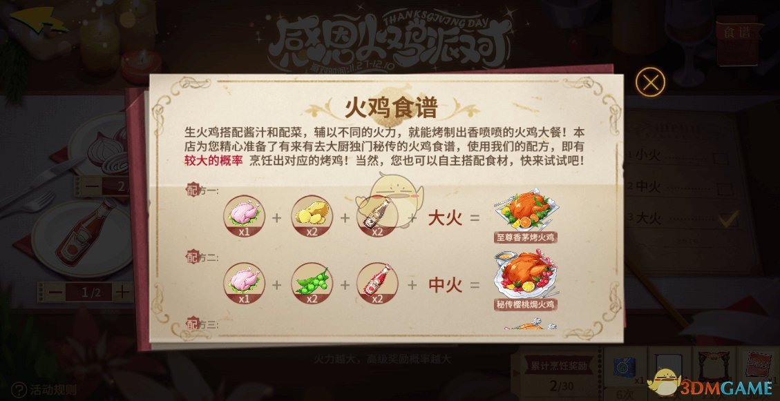 《非人学园》感恩火鸡派对烤鸡攻略