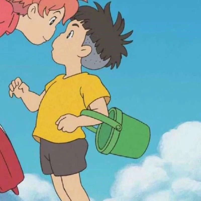 微信朋友圈波妞宗介情侣头像背景套图