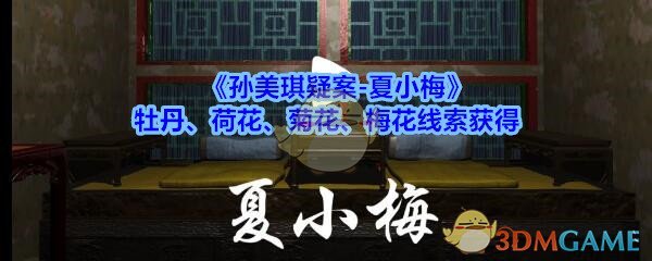 《孙美琪疑案-夏小梅》牡丹、荷花、菊花、梅花线索获得