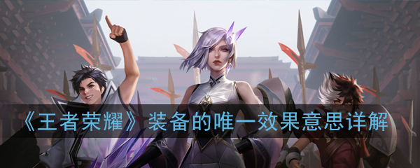 《王者荣耀》装备的唯一效果意思详解