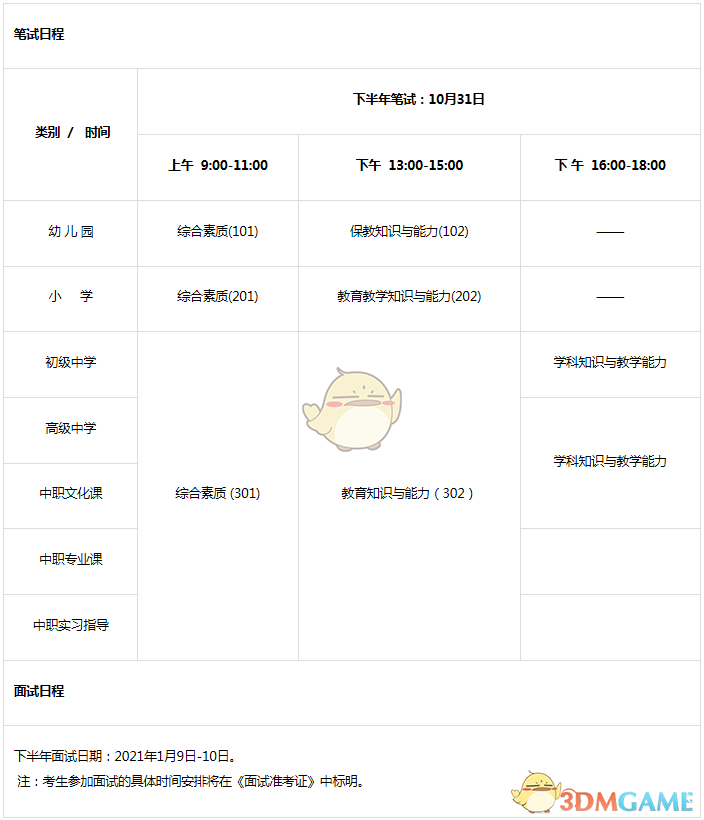 2020年教师资格证下半年报名时间