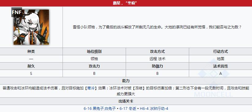 《明日方舟》领袖 霜星"冬痕"介绍