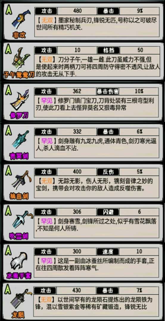 《侠客风云录》免费极品武器装备获得方法-