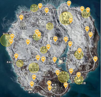 《和平精英》雪地地图高级物资点地图